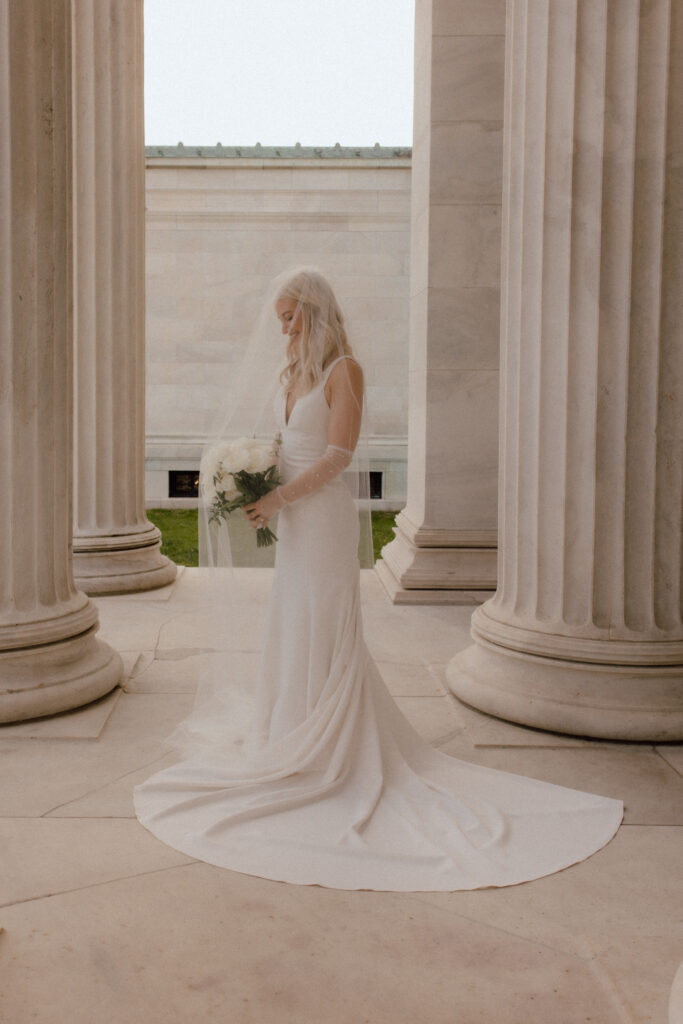 Bridal portraits using the bouquet from Catherine Rose florals