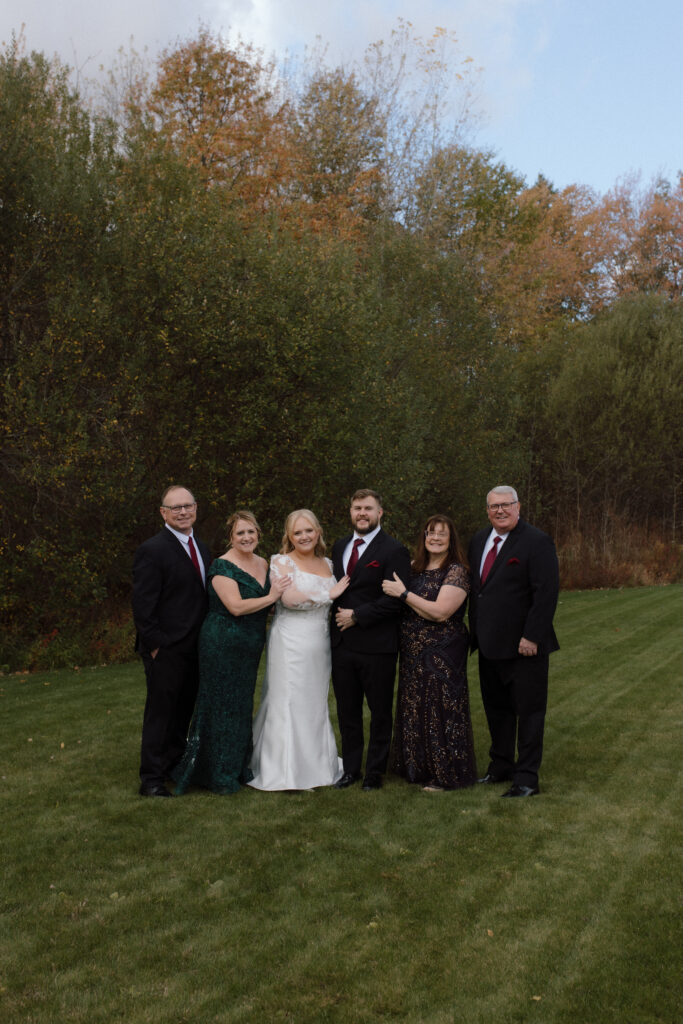 Family portraits – Immediate family and close friends gathered for formal wedding portraits at Wurlitzer Events.
