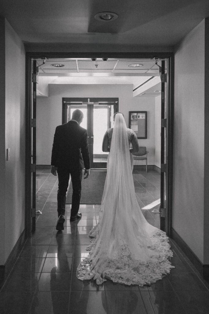 Smith Chapel wedding Erie Bride and Groom Leaving the Ceremon